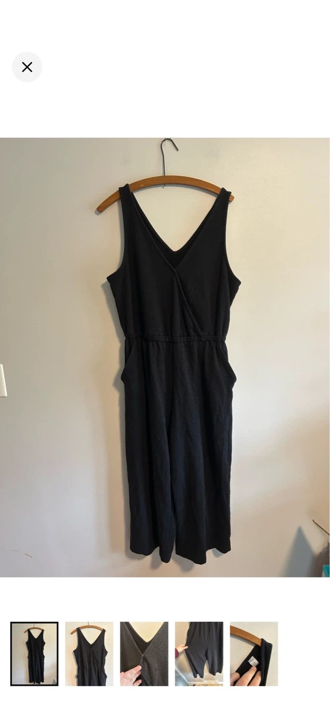 Old Navy Black Sleeveless Wrap Jumpsuit Size L