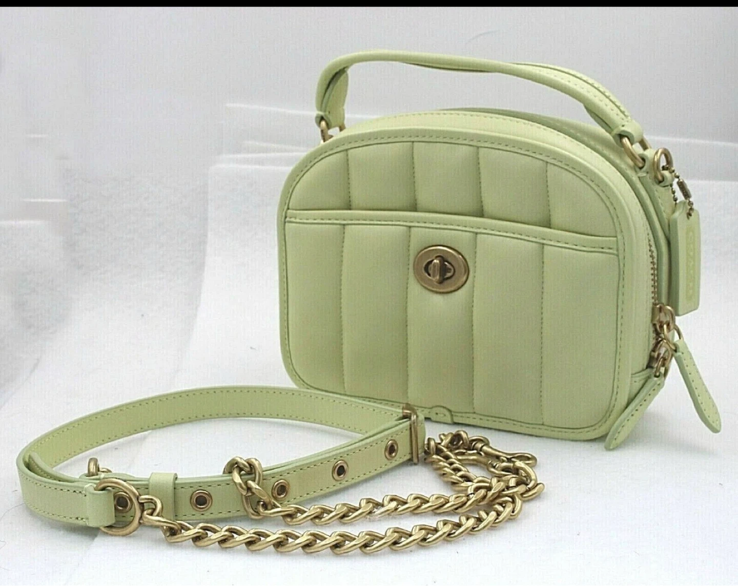 Coach Quilted Shoulder Bag - Bright Lime