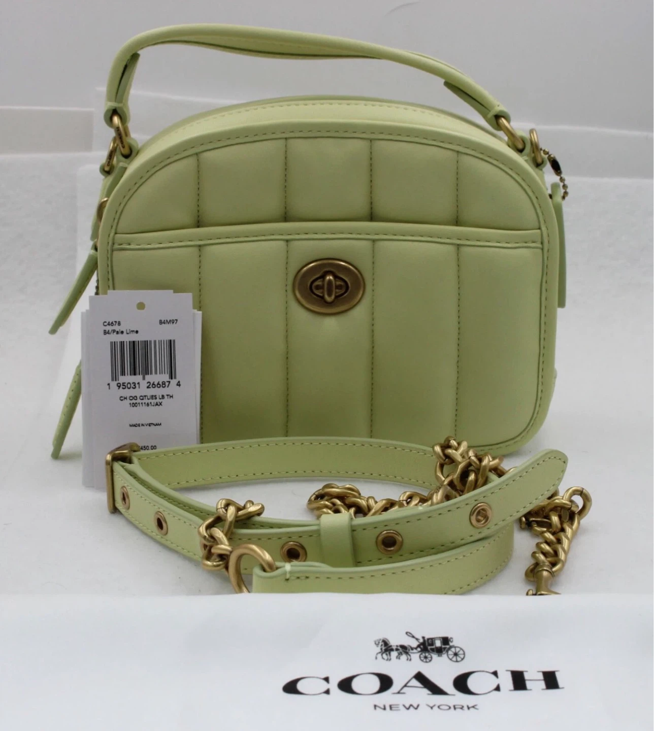 Coach Quilted Shoulder Bag - Bright Lime - photo 3