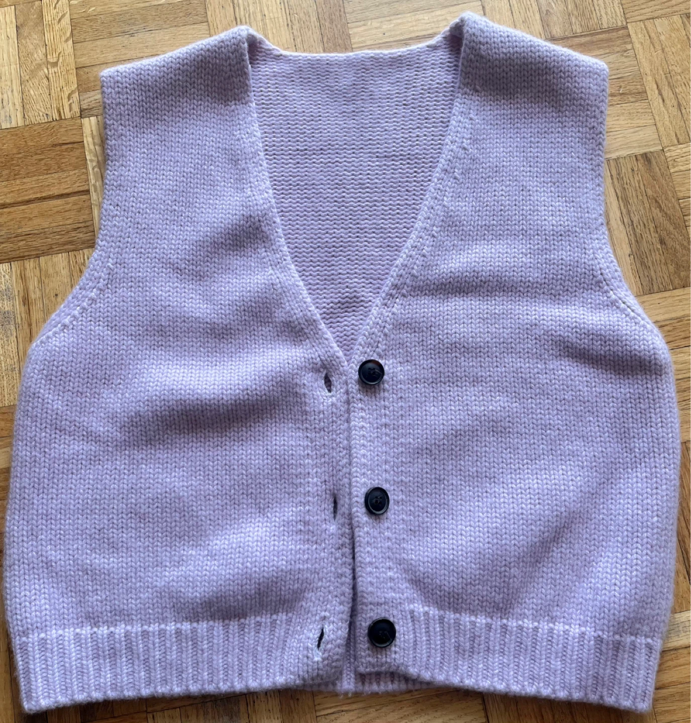 Light purple cashmere vest cardigan