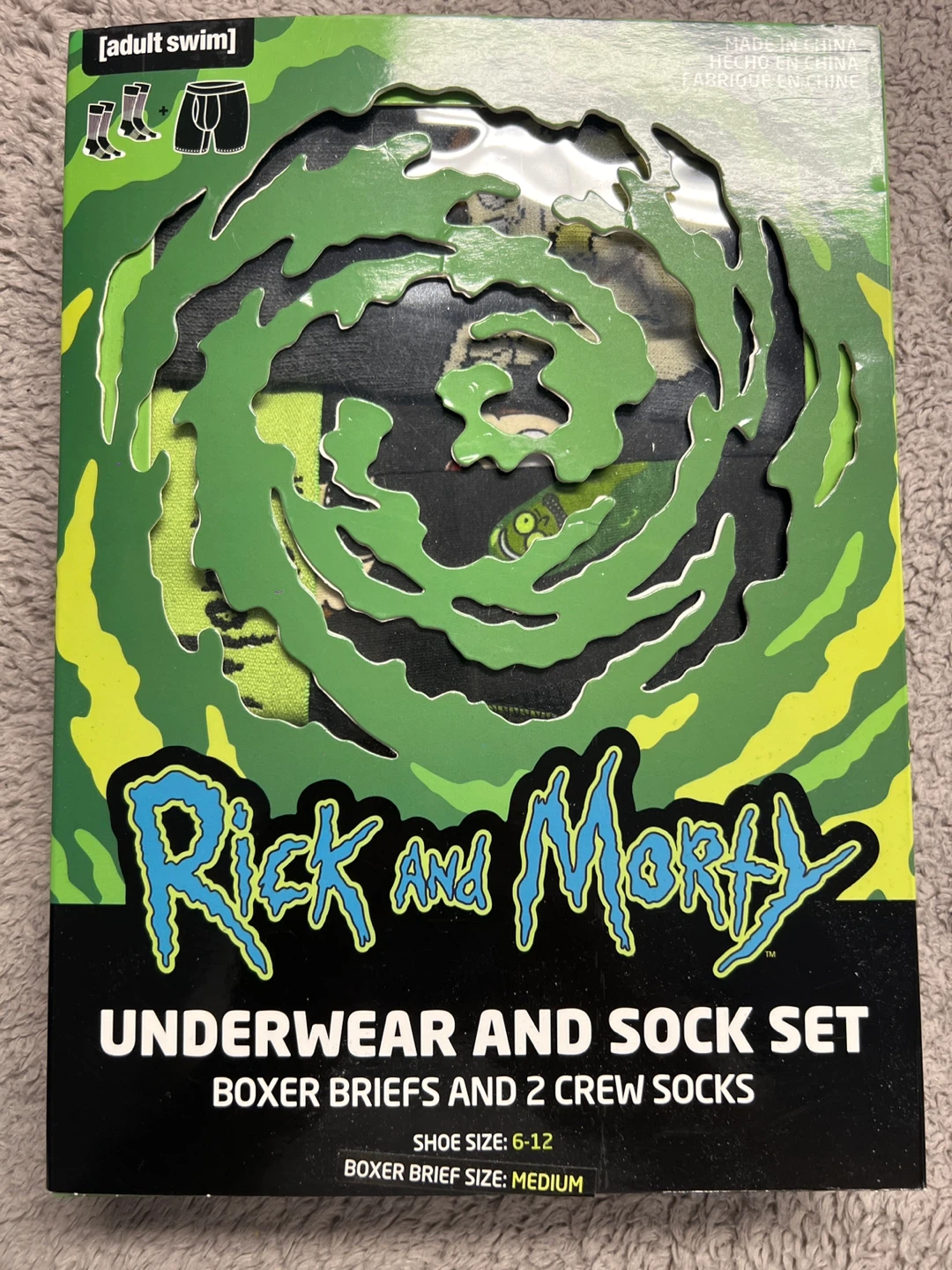 Rick and Morty Sock and boxers giftset size medium