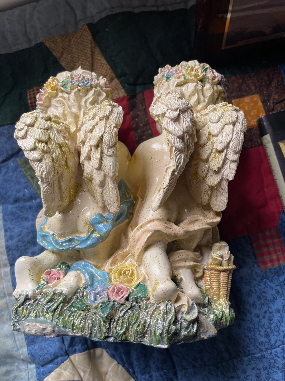 Musical Cherub Angel Figurine with Book and Feather - photo 3