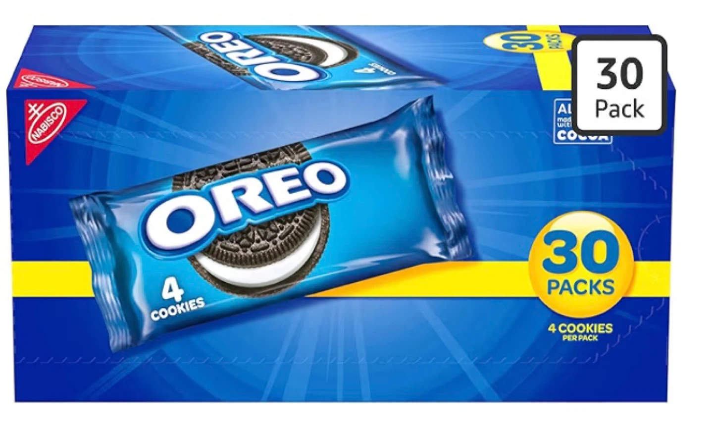 Oreo Cookies 30 Pack - 4 Cookies Per Pack