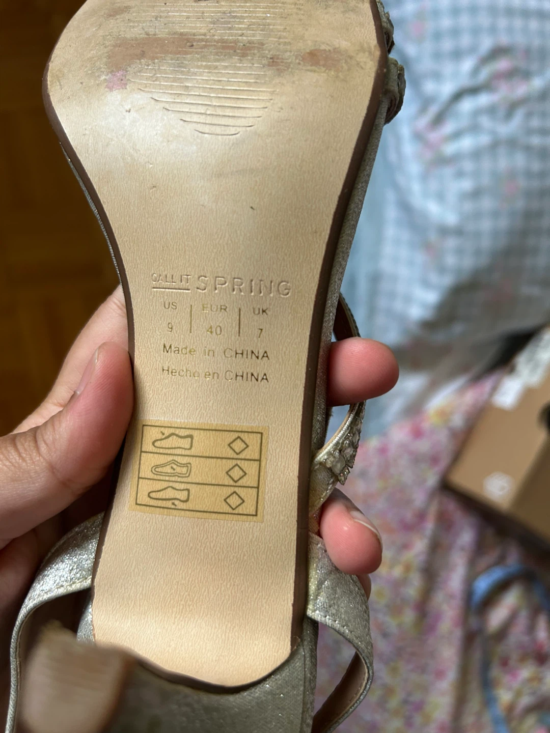 Women's Silver Embellished Heeled Sandals Size 9 women’s - photo 4
