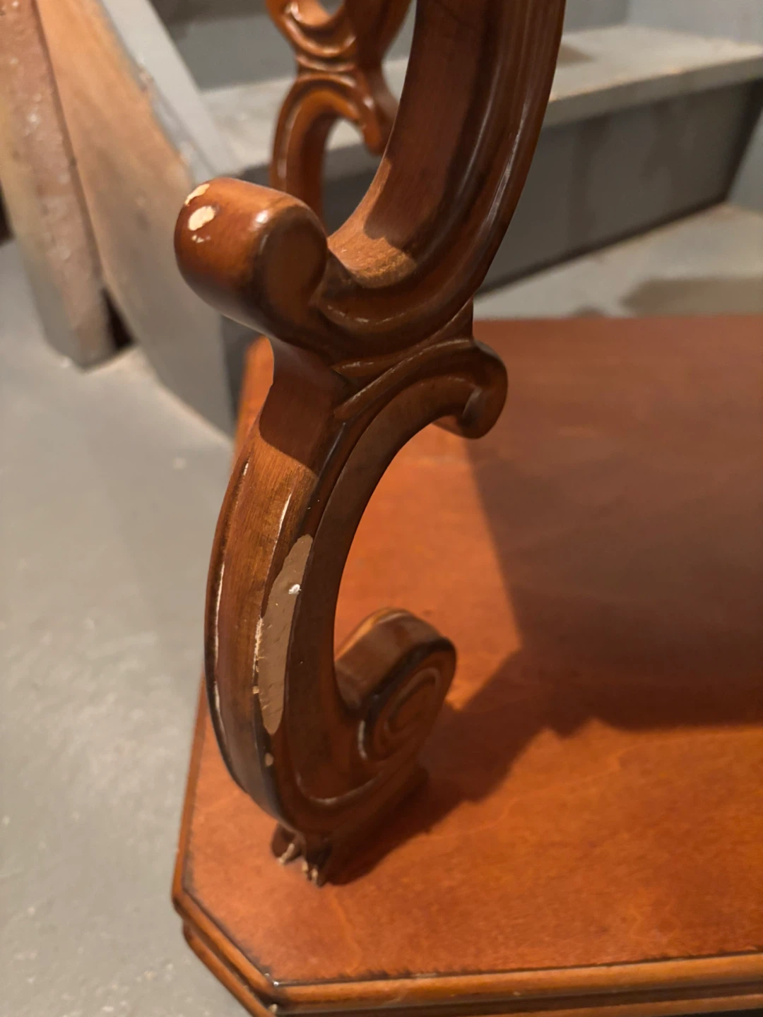 3-Tier Wooden Side Table with Ornate Legs - photo 4