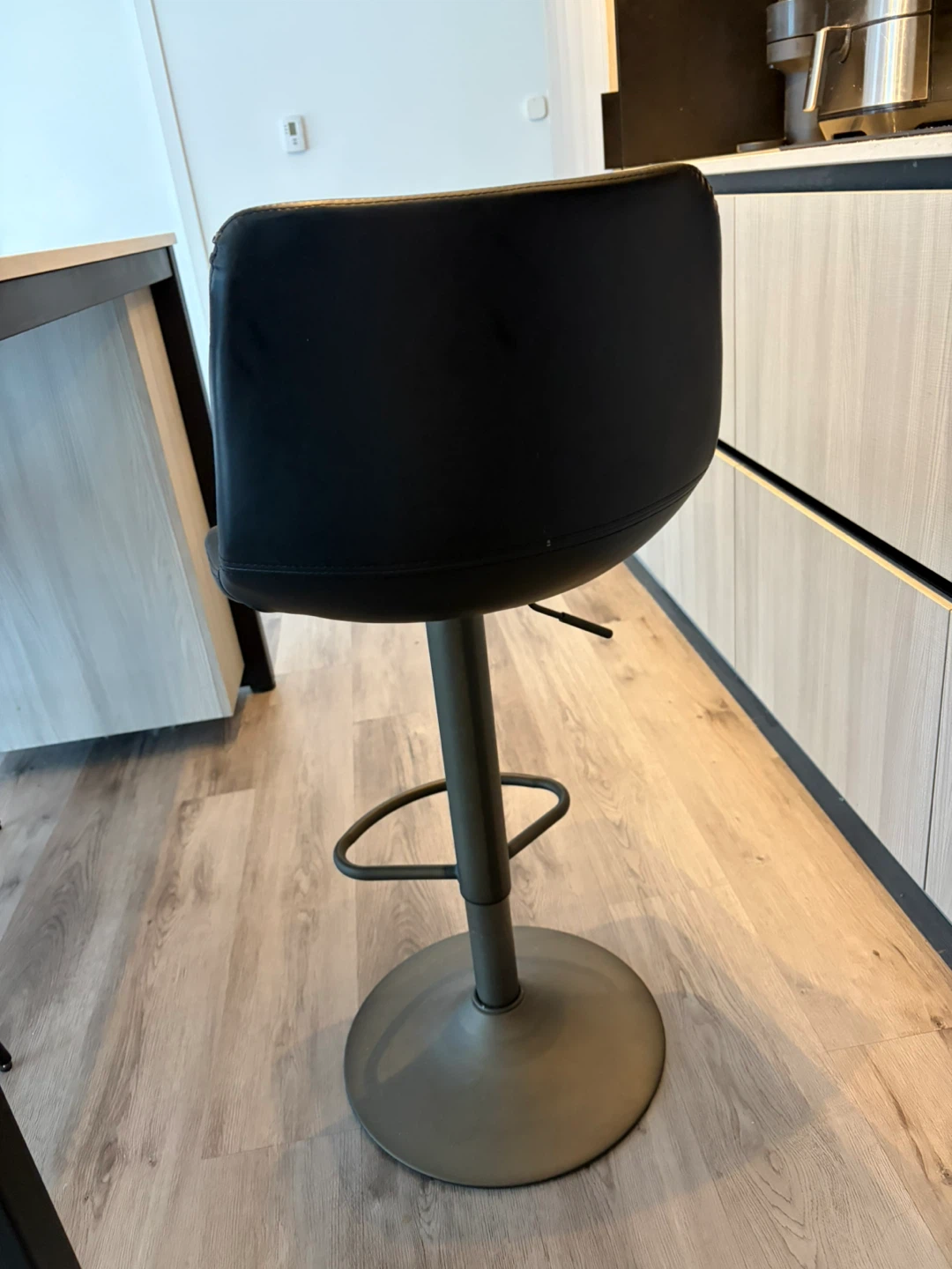 Black Adjustable Swivel Bar Stool - photo 3