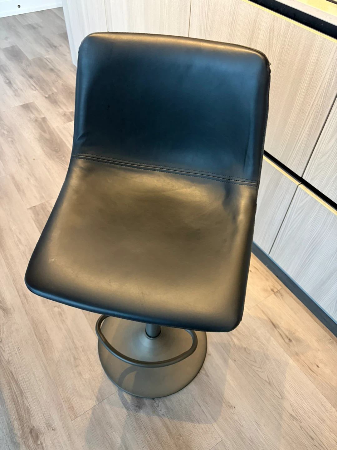 Black Adjustable Swivel Bar Stool