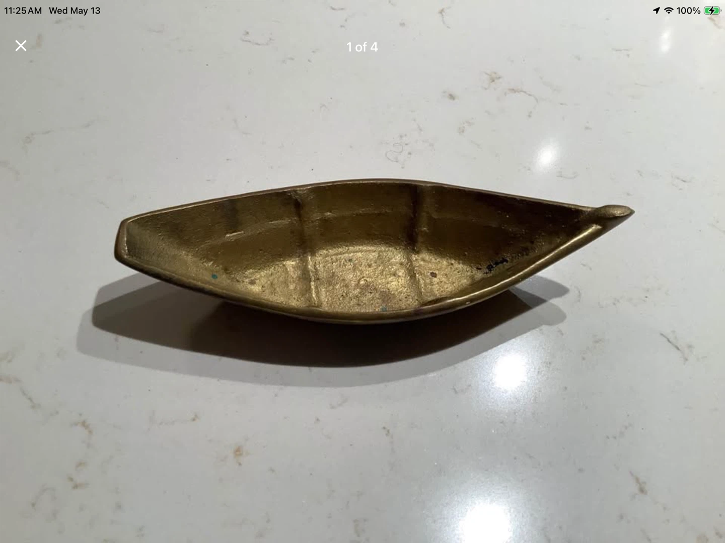 Vintage Brass Canoe