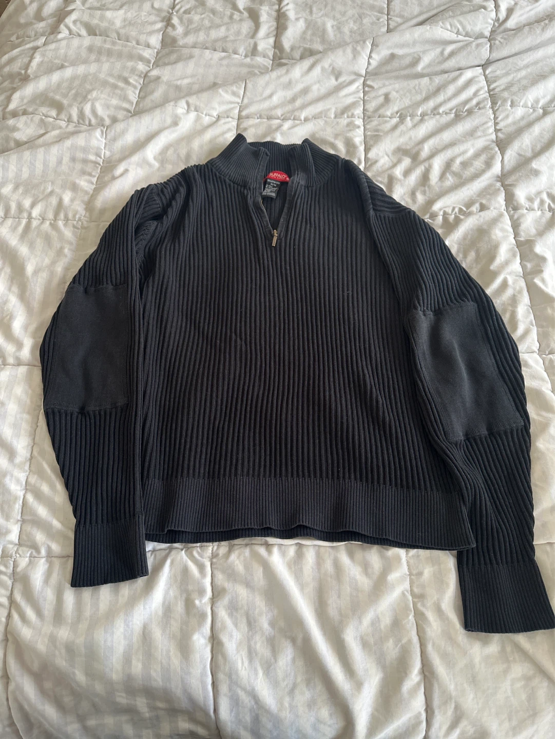 Buffalo David Bitton Black Ribbed Knit Sweater M/M