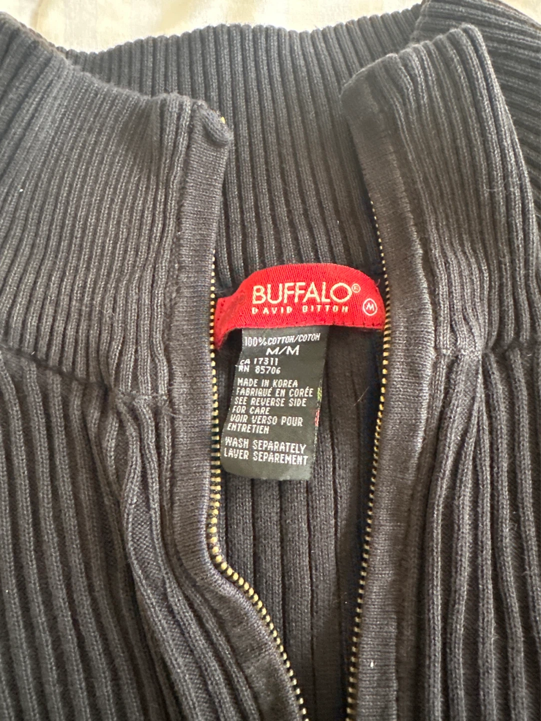 Buffalo David Bitton Black Ribbed Knit Sweater M/M - photo 2