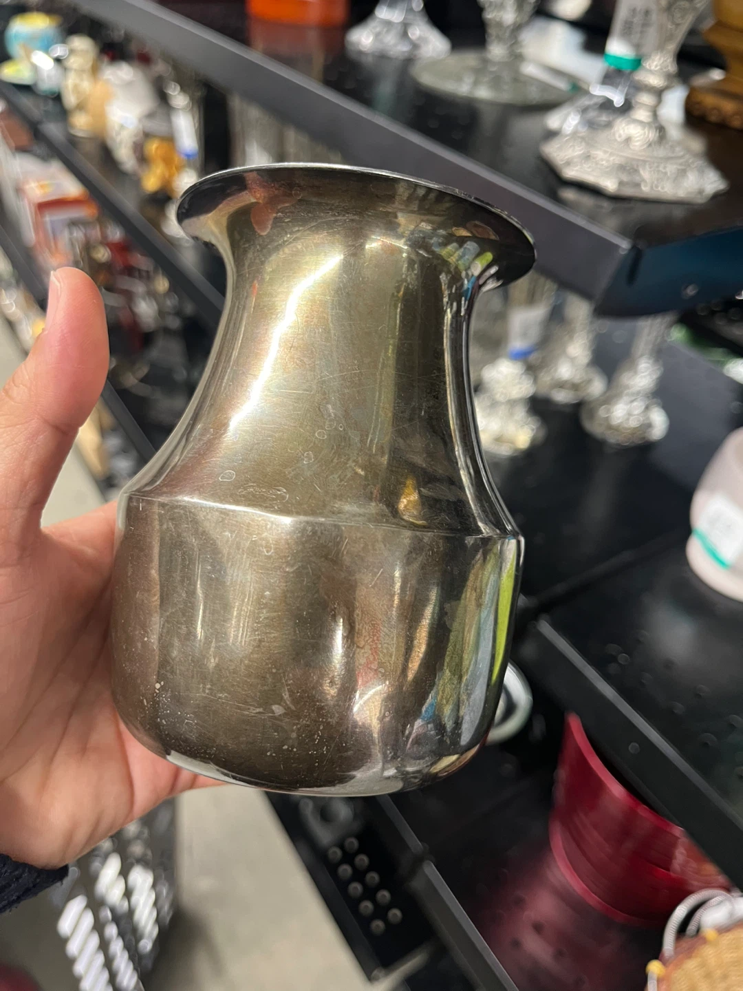 Silver-tone Metal Vase