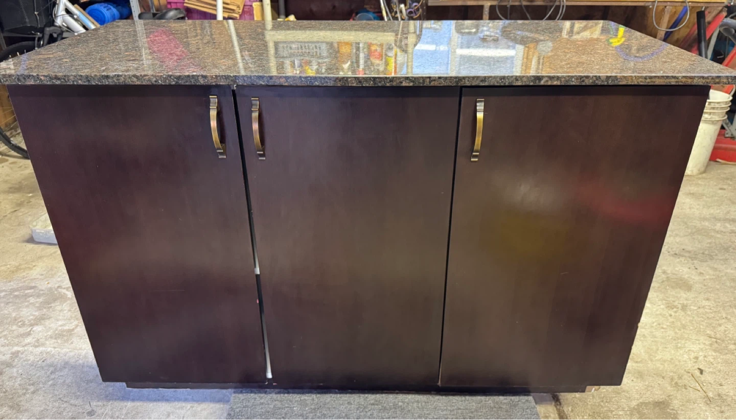 Granite Top Kitchen Island/Bar Cabinet