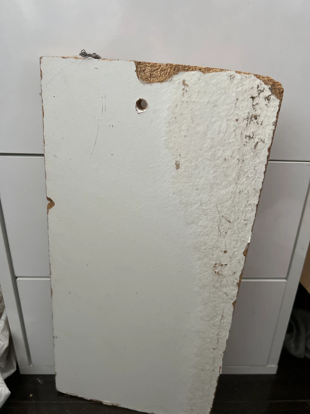 White particle board scrap