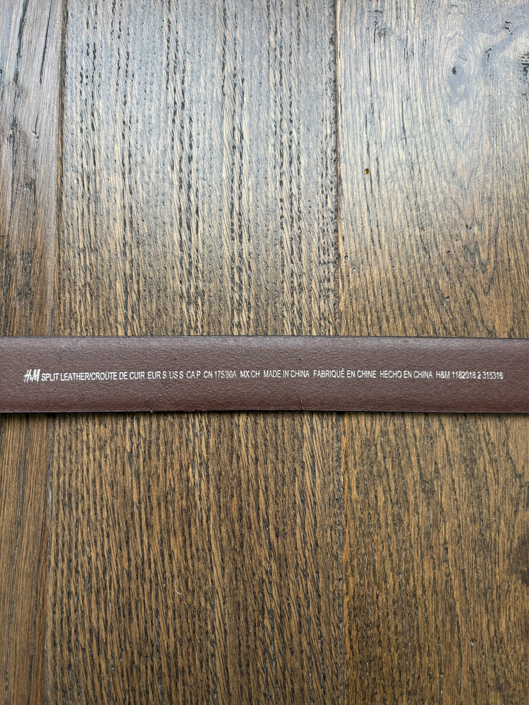 H&M Men's Brown Split Leather Belt - photo 2