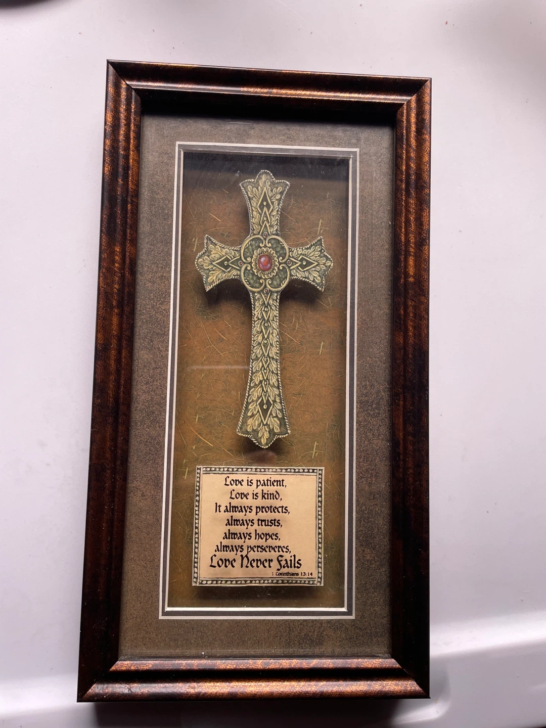 Framed Decorative Cross with Bible Verse