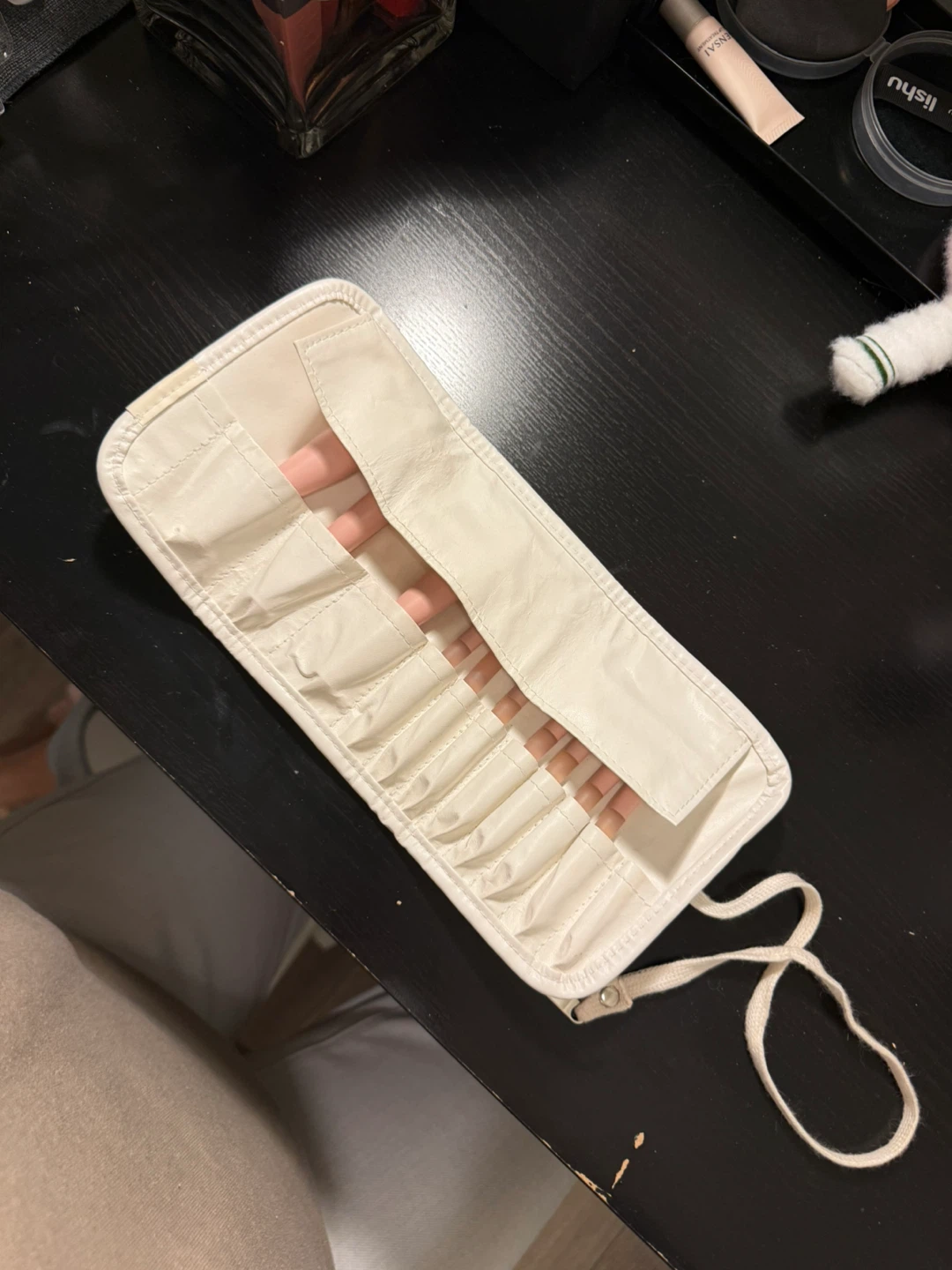 Pink Makeup Brush Roll Organizer - photo 3