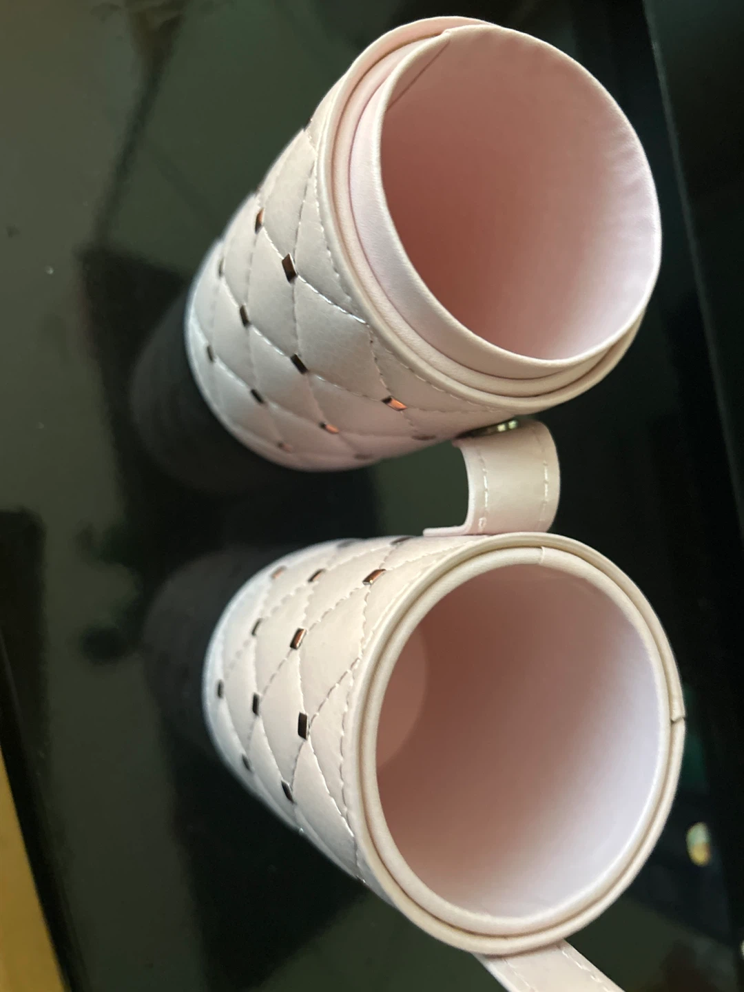 Pink Quilted Makeup Brush Holder - photo 2