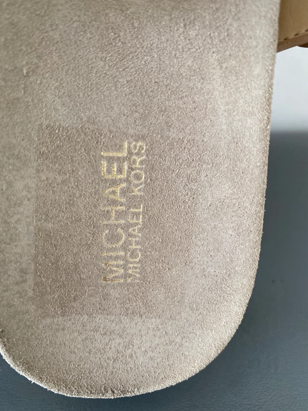 Michael Kors Studded Leather Slide Sandals Tan - photo 4