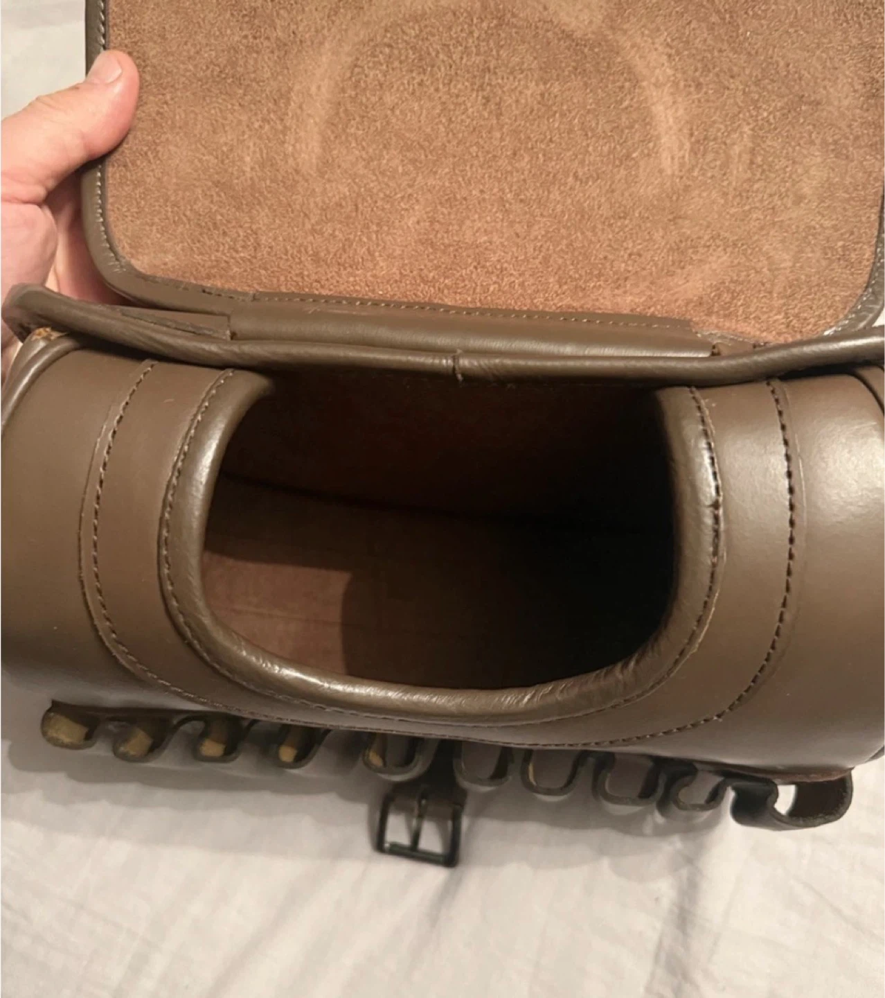 Brown Leather and Haircalf Ammunition Pouch Bag - photo 4