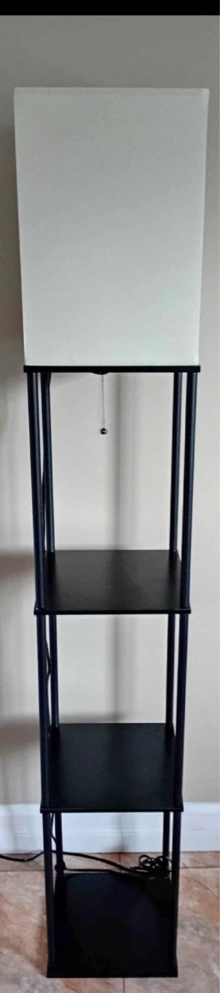 Black Floor Lamp with Shelves - photo 2