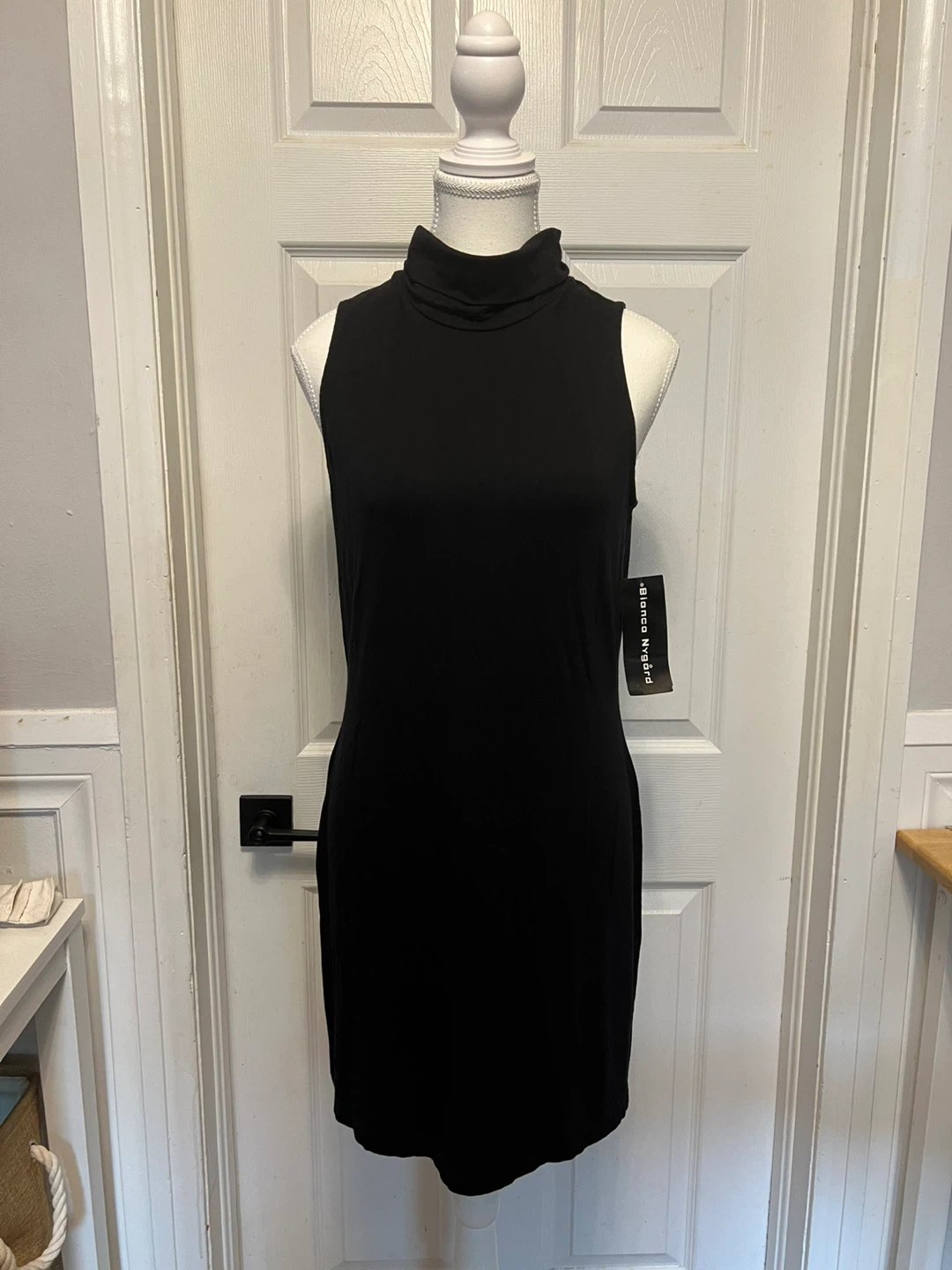 Bianca Nygard Black Sleeveless Mock Neck Dress