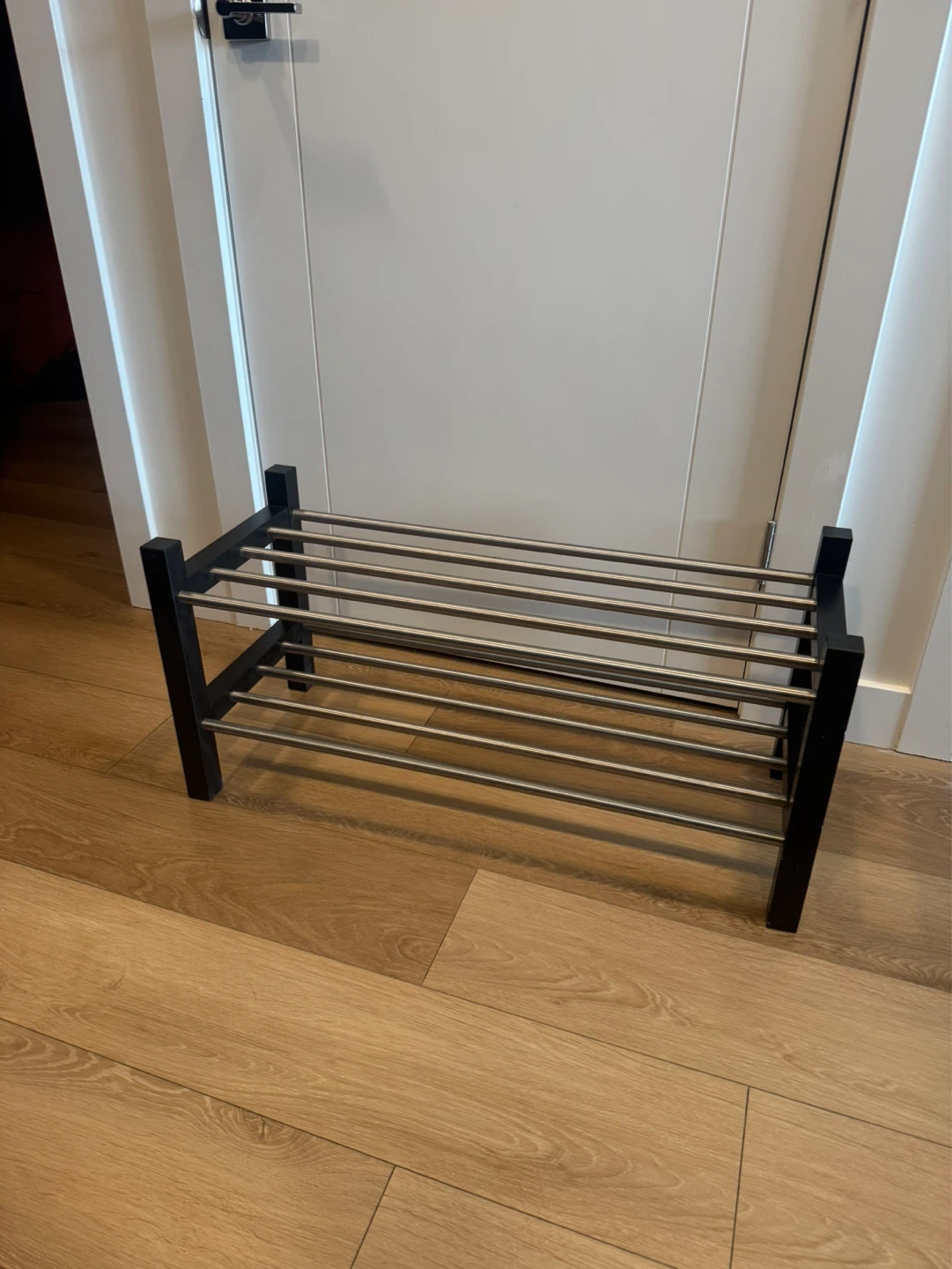 Black & Silver 4-Tier Shoe Rack