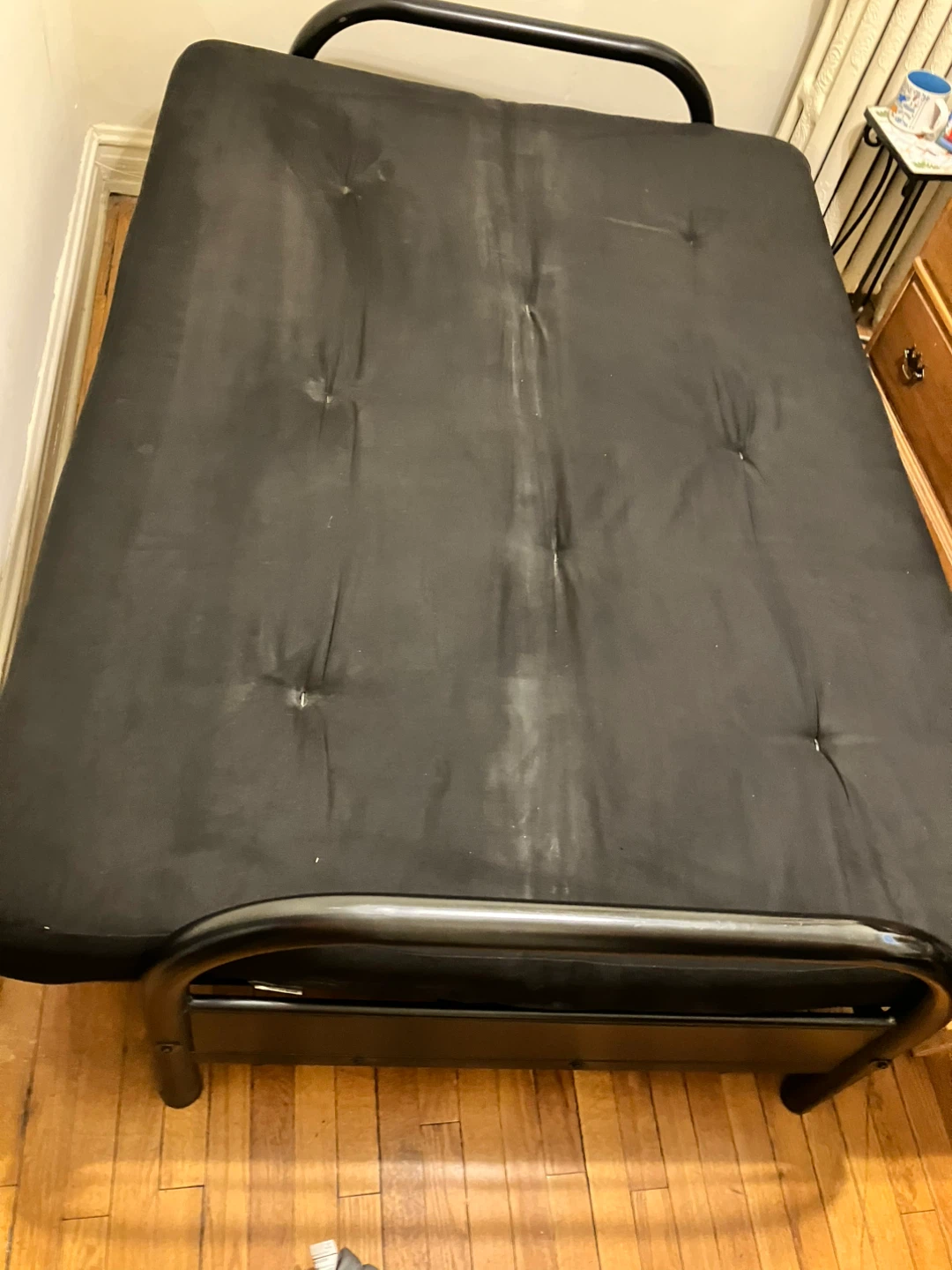 Black Full Size Futon Sofa Bed with Metal Frame - photo 2