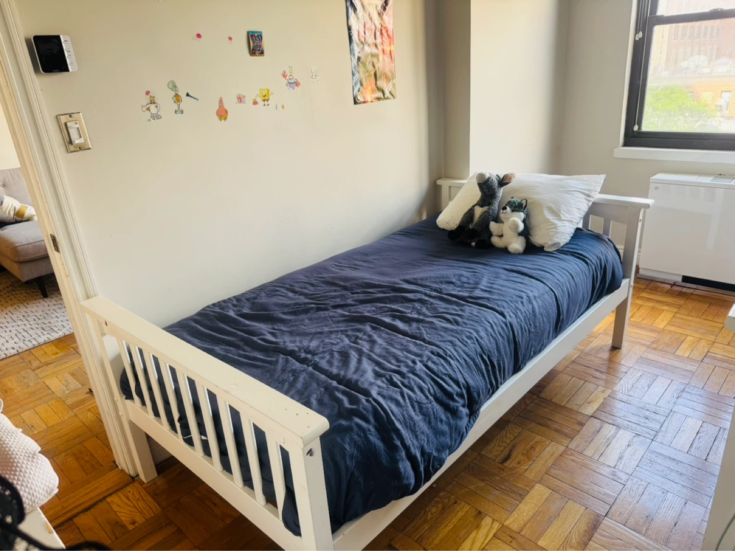 White Solid Wood Twin Bed Frames - photo 4