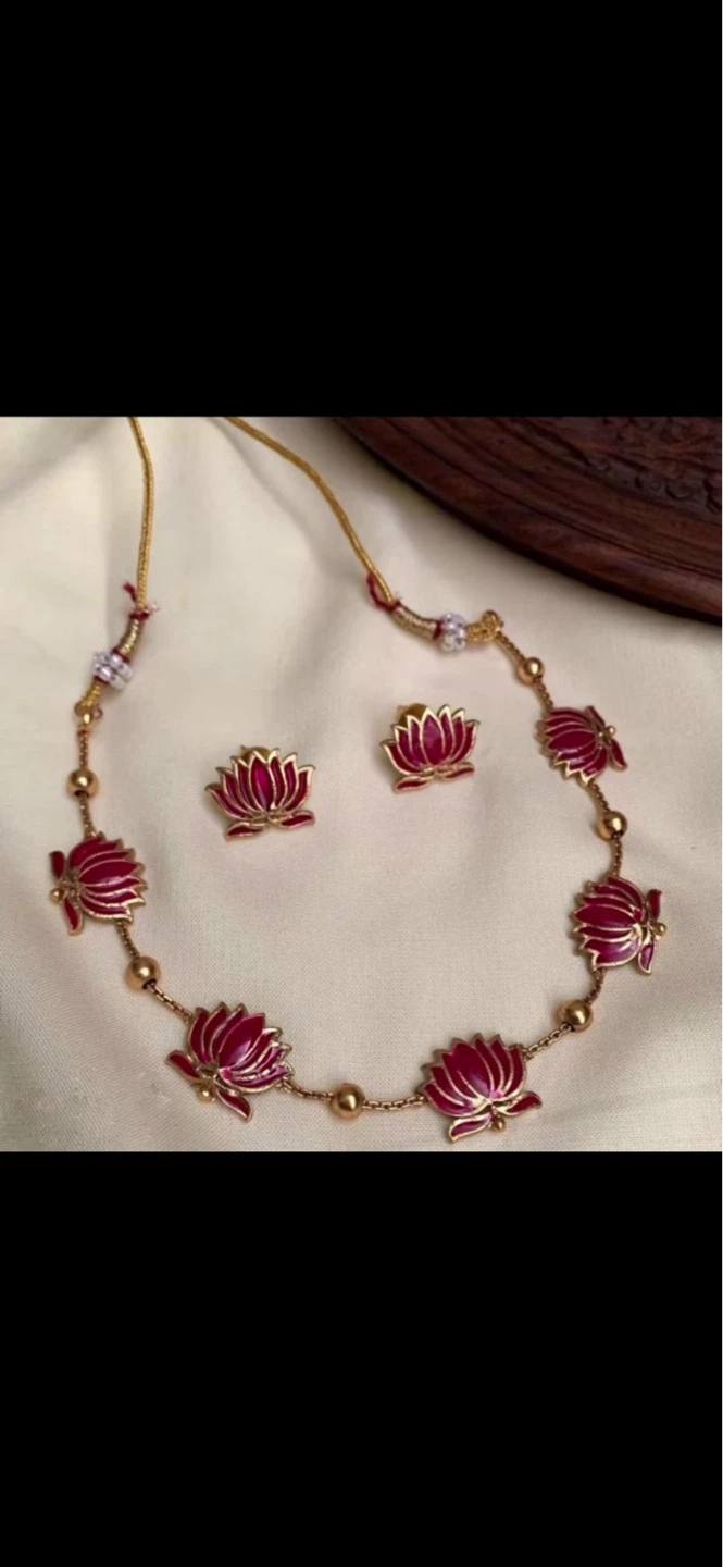 Lotus Necklace and Earring Set