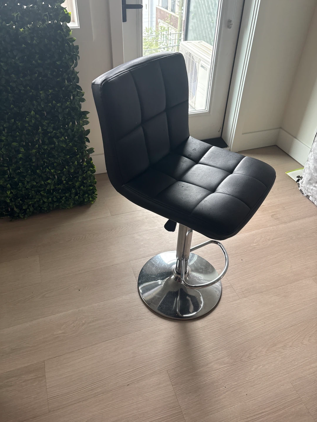 Black Adjustable Bar Stool