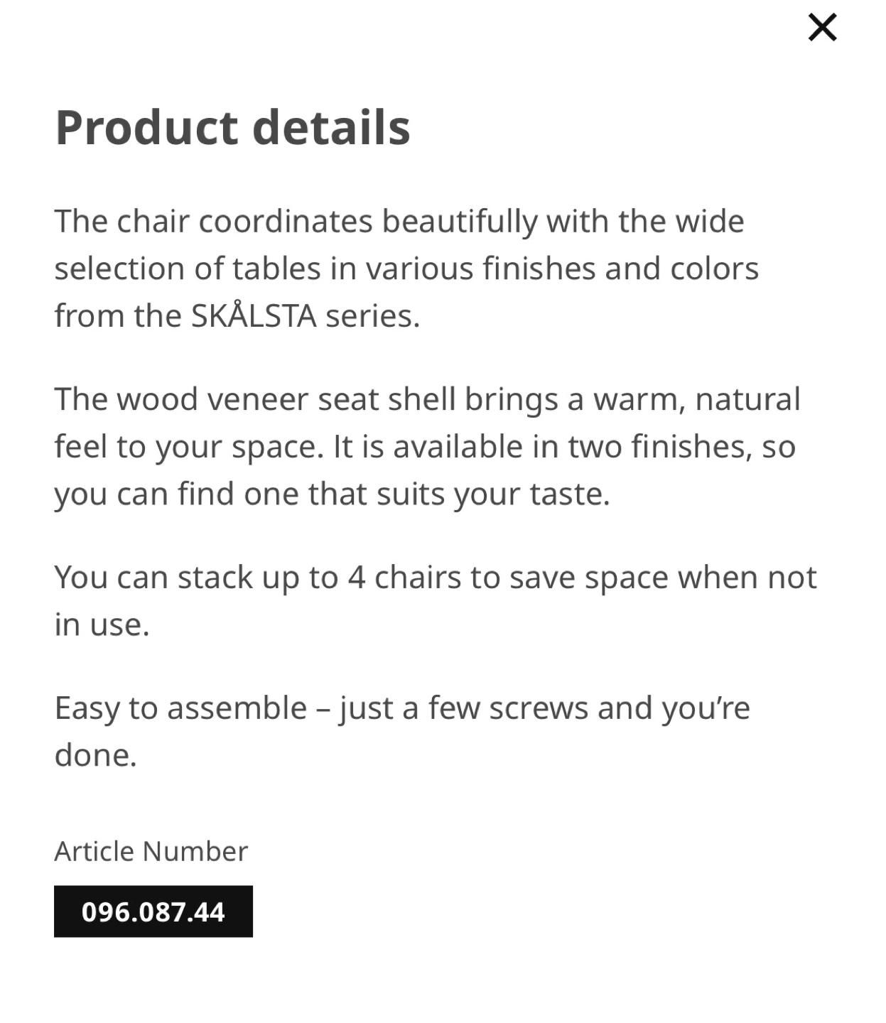 IKEA SKÄLSTA Chair - Oak Veneer / Black-Gray - photo 5