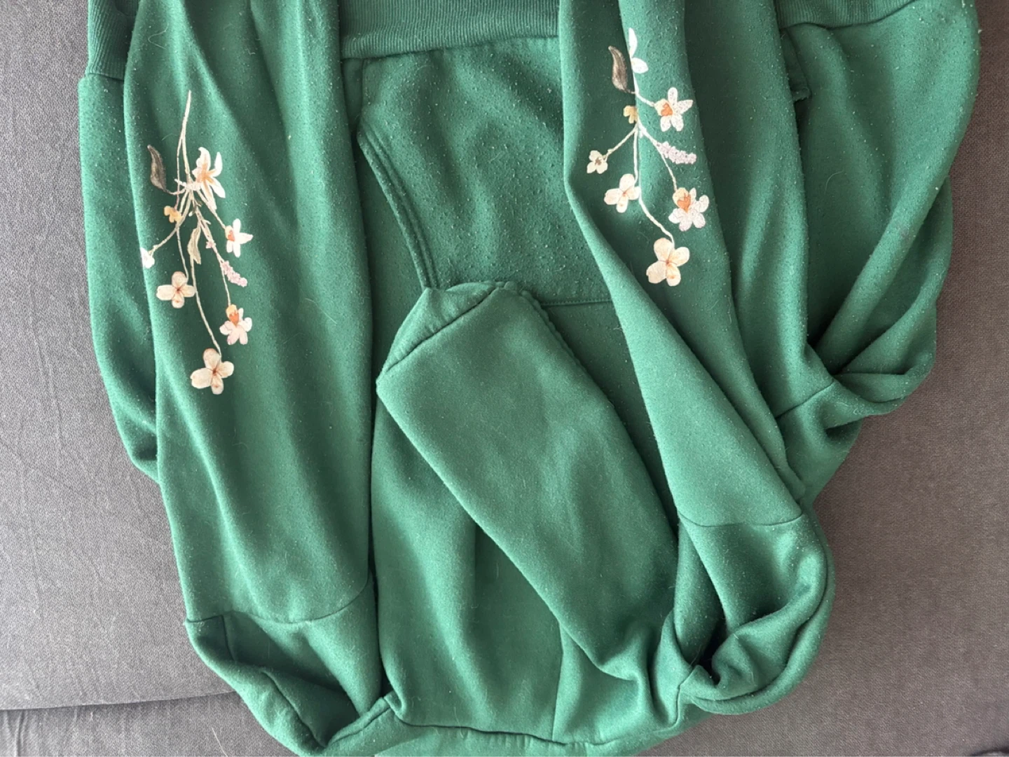 XXL Green hoodie with floral design on back - photo 2