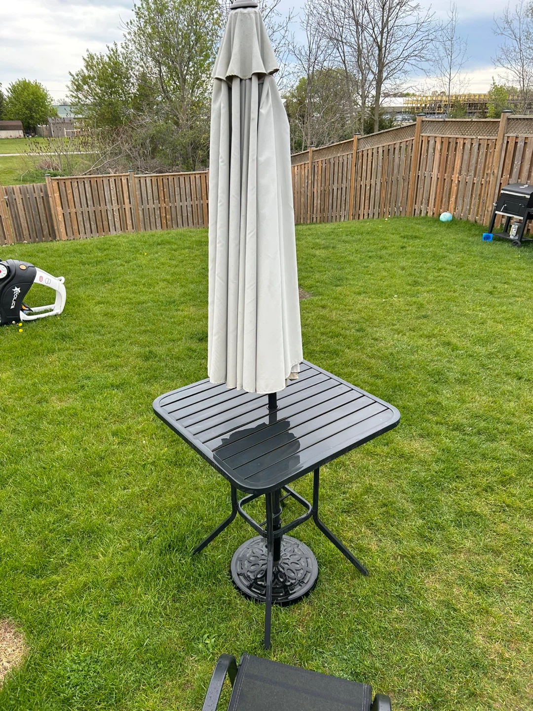 Bar height table with Umbrella