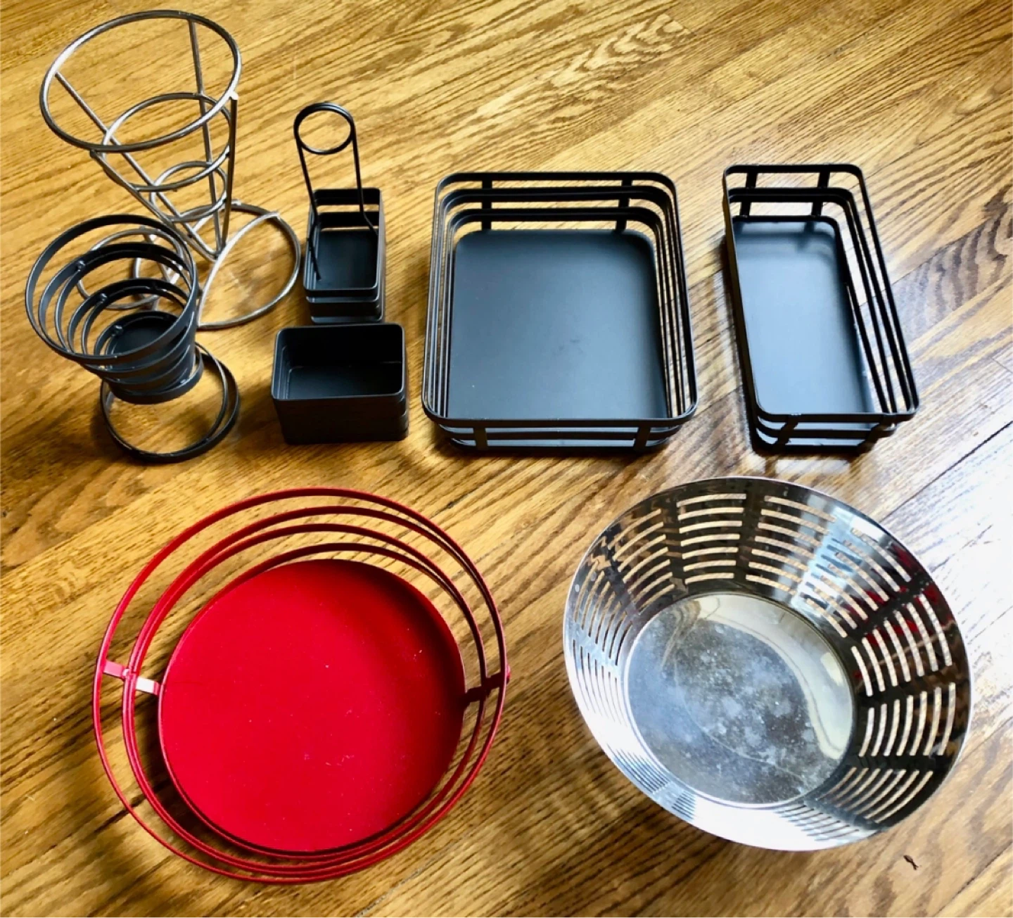 Assorted Metal Serving Baskets