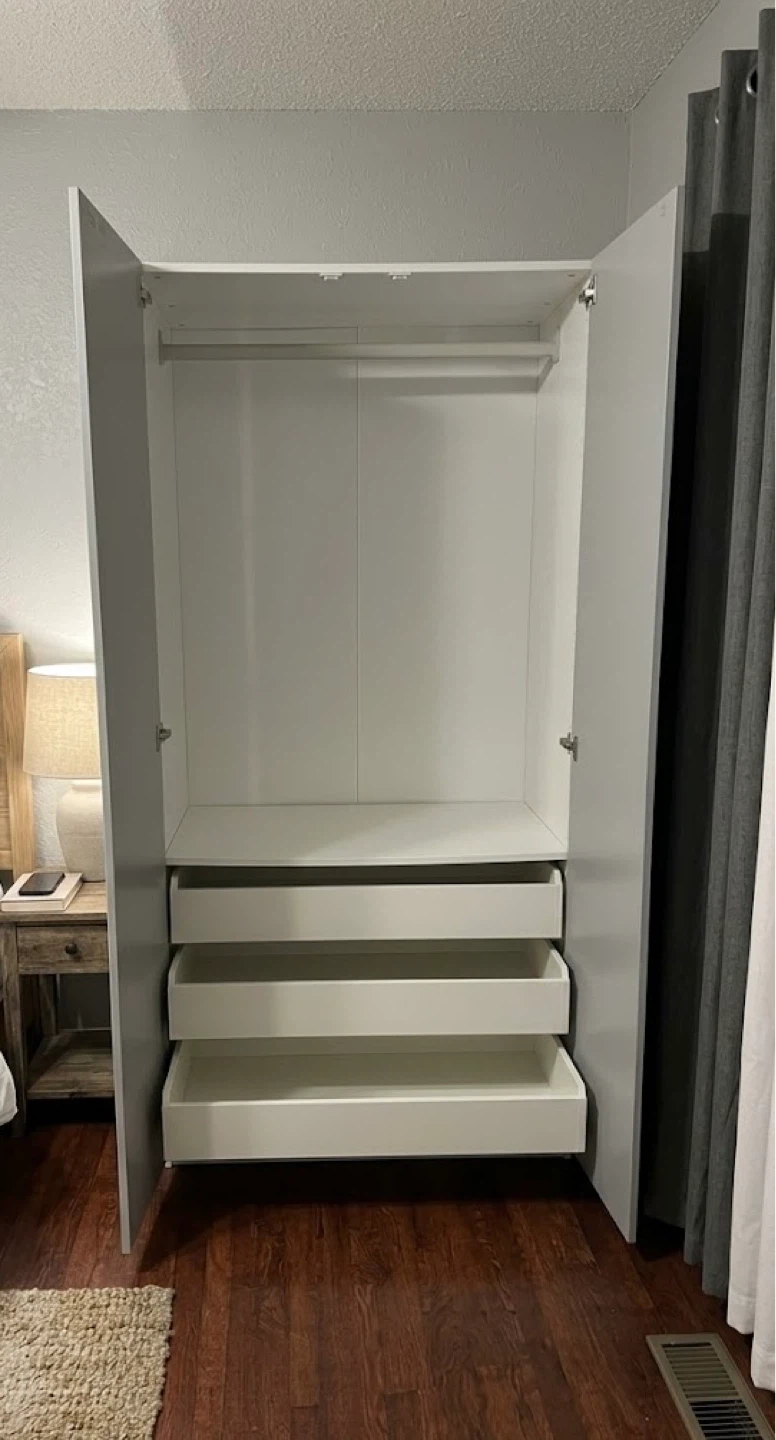 White Wardrobe with Mirrored Doors - photo 2