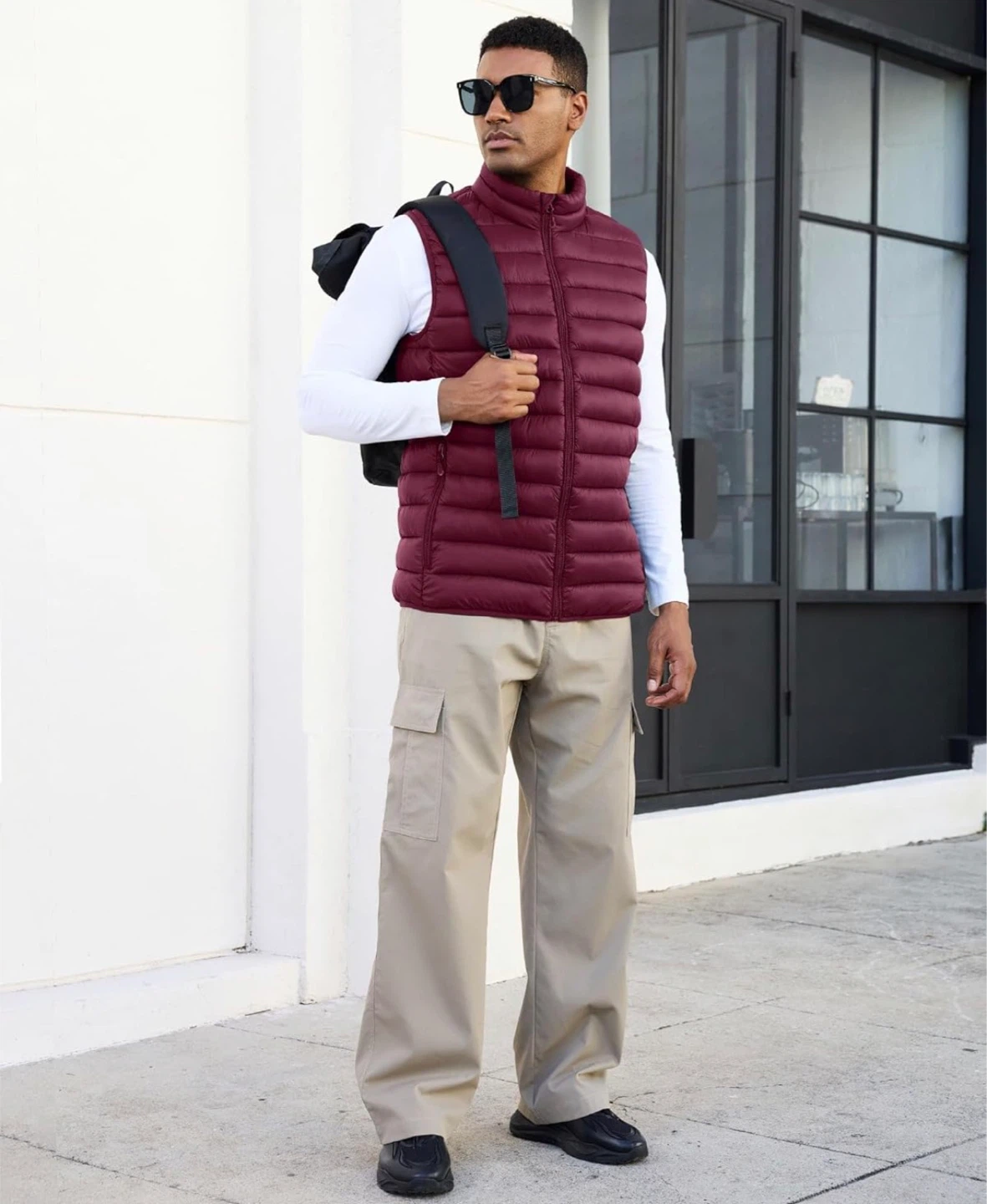 Packable Puffer Vest - Burgundy（large） - photo 2