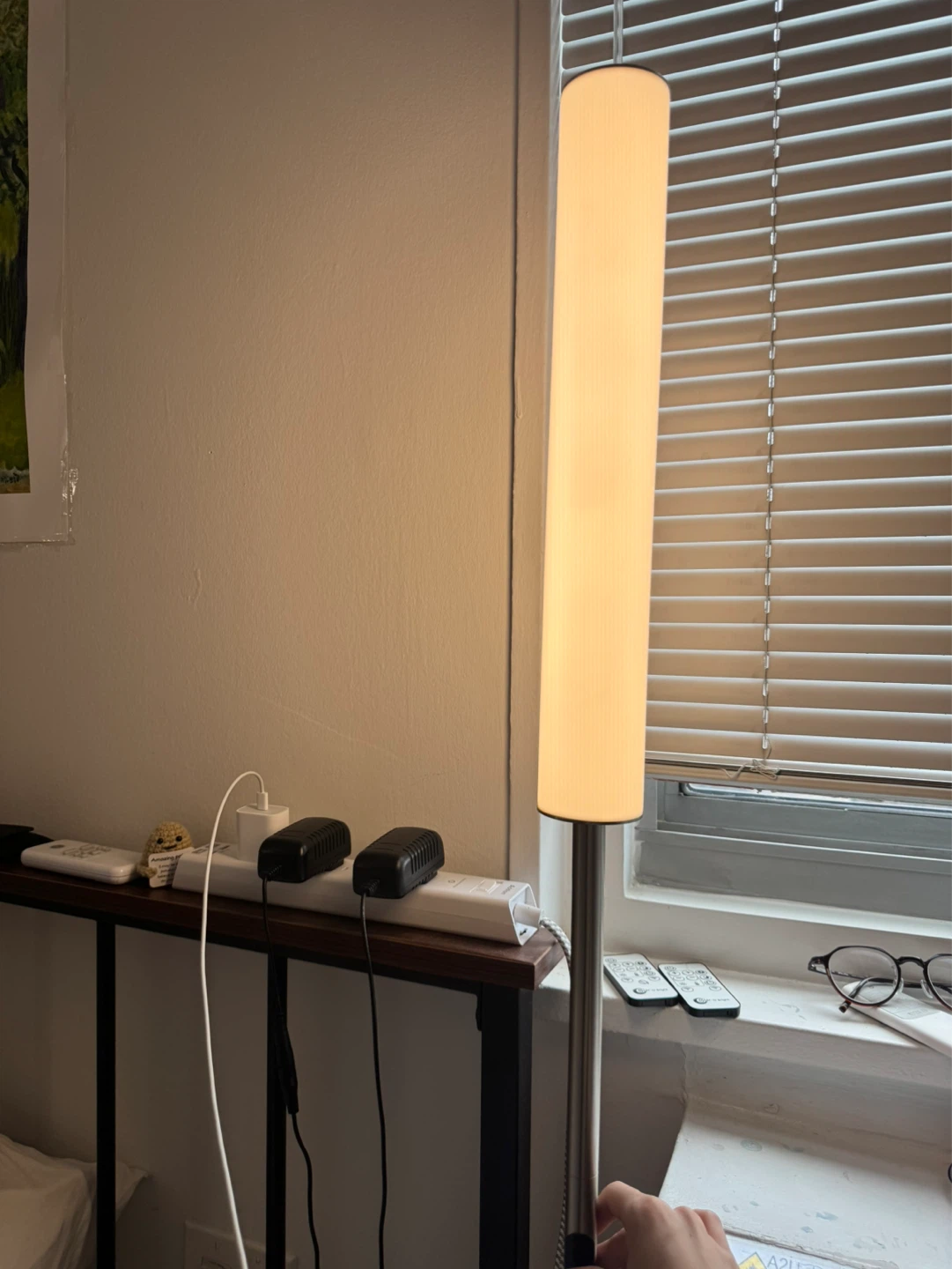 2 O'Bright LED Cylinder Floor Lamp with Remote - Brushed Nickel - photo 4
