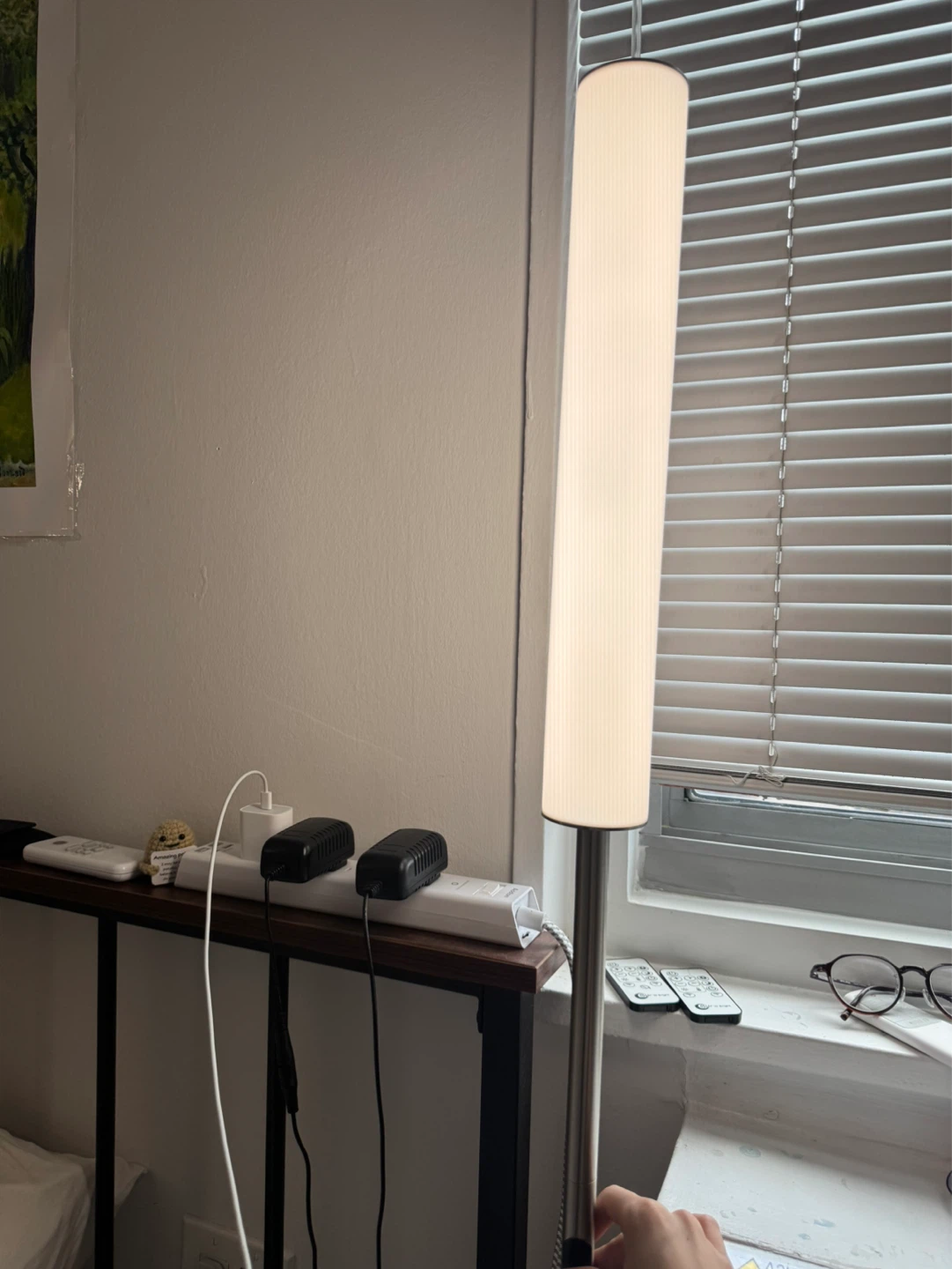 2 O'Bright LED Cylinder Floor Lamp with Remote - Brushed Nickel - photo 5