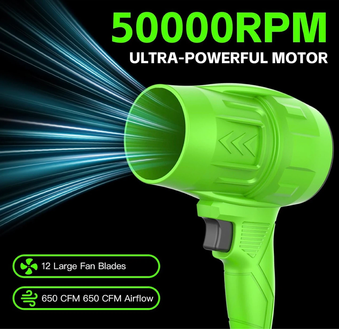 Green Cordless Leaf Blower / Air Blower - photo 4