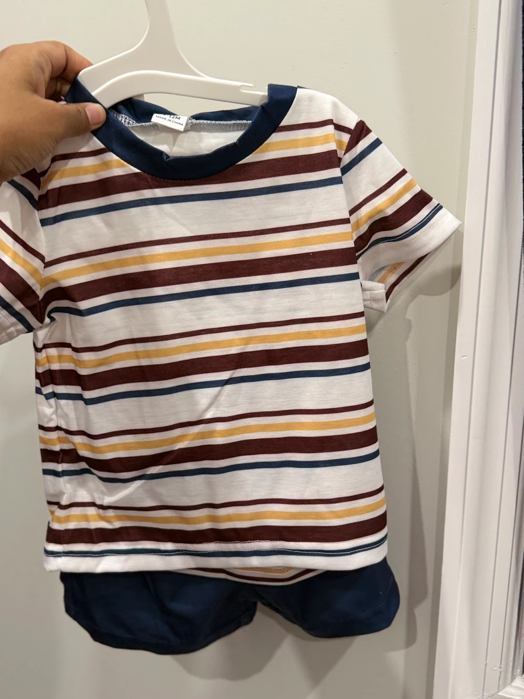 Kids Striped T-Shirt and Shorts Set - photo 2