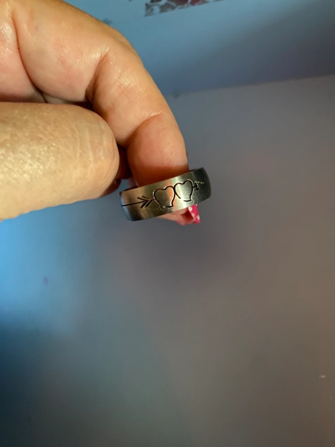 Couple's Ring with Heart and Arrow Design - photo 2