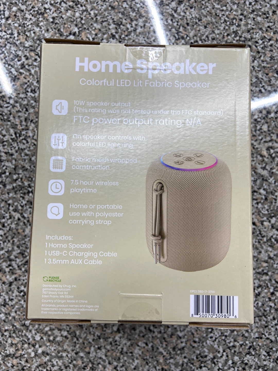 Home Speaker Colorful LED Lit Fabric Speaker