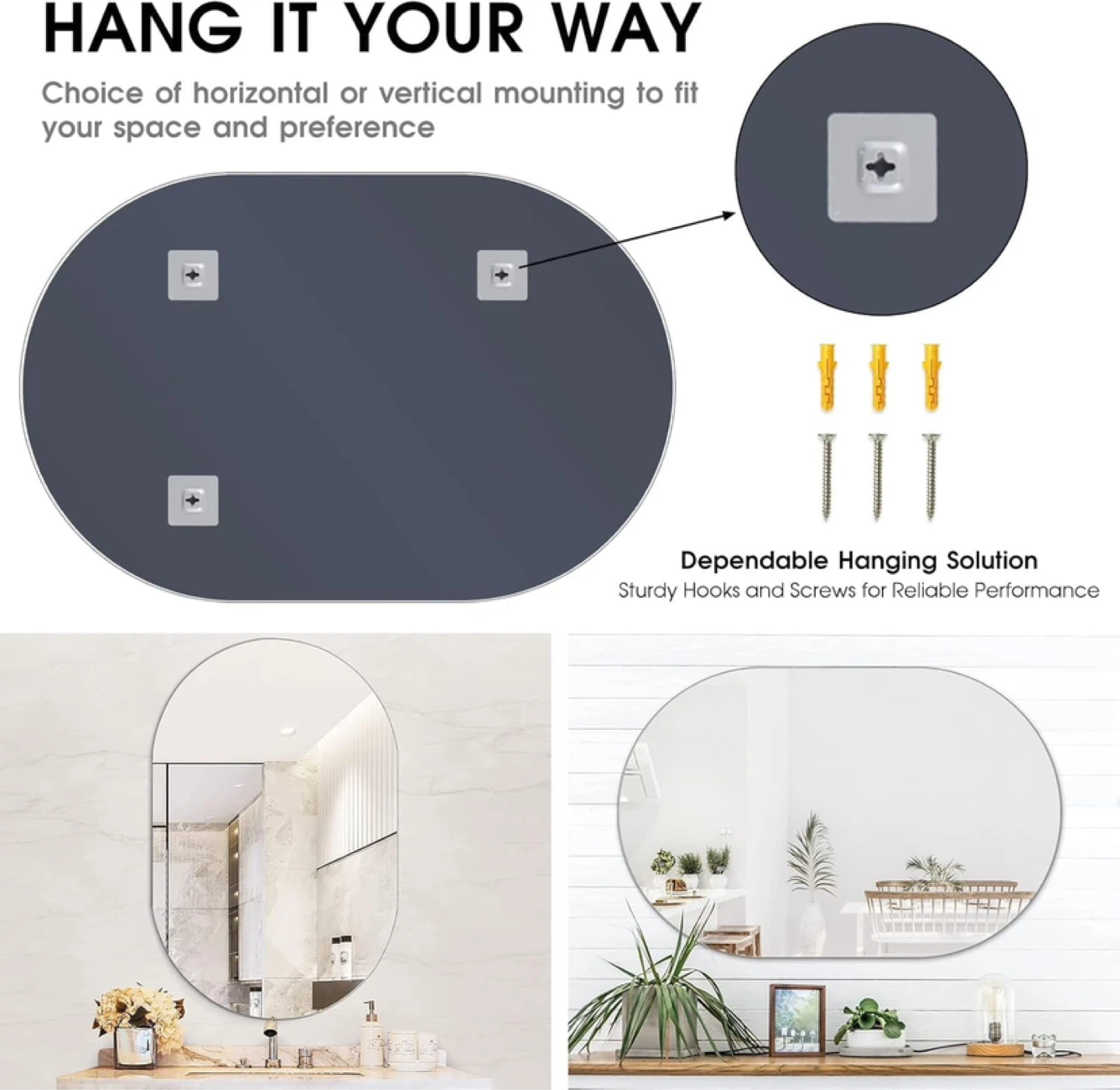 VASUHOME Bathroom Vanity Mirror for Wall - photo 4