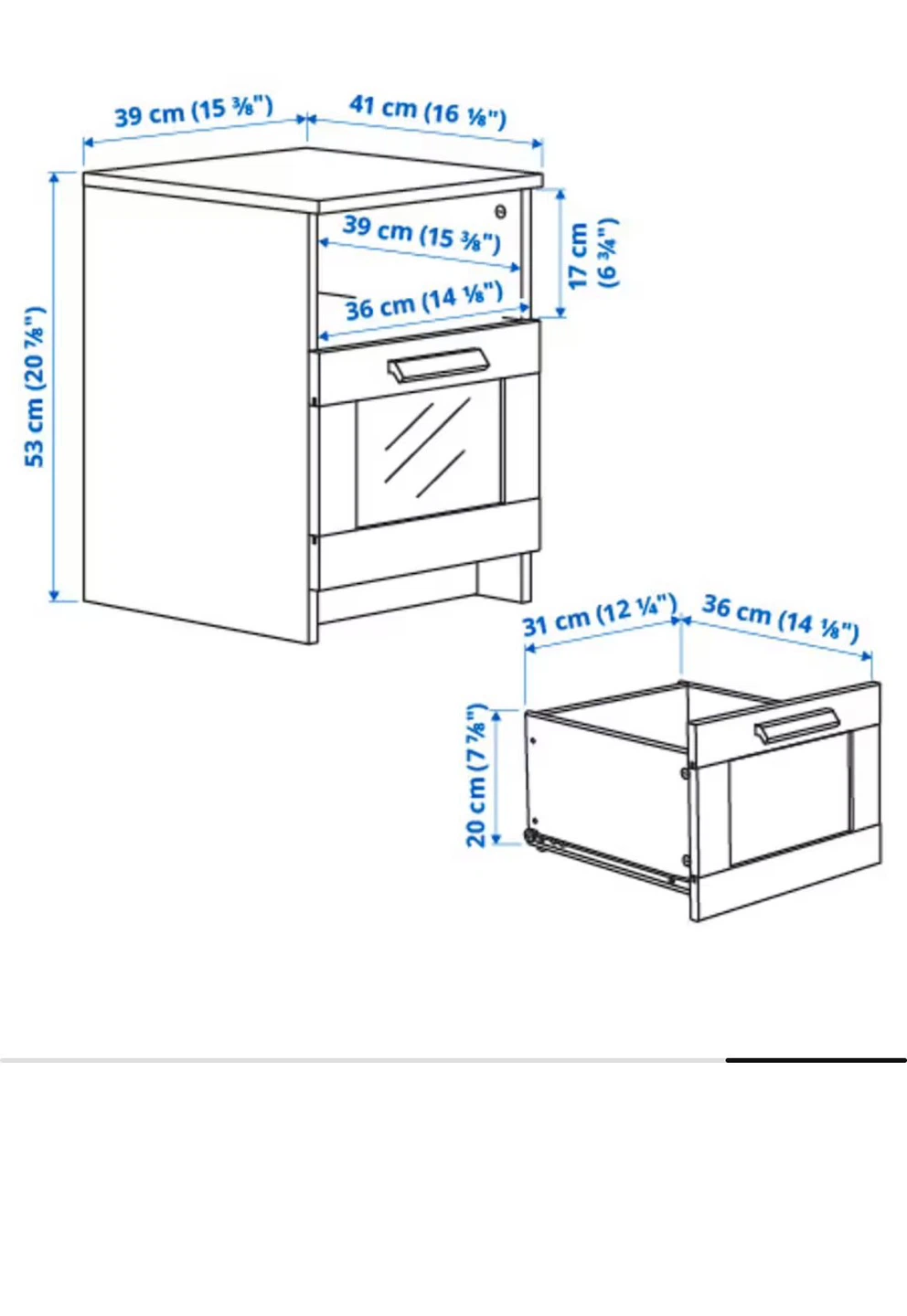 IKEA BRIMNES nightstand in white - photo 3