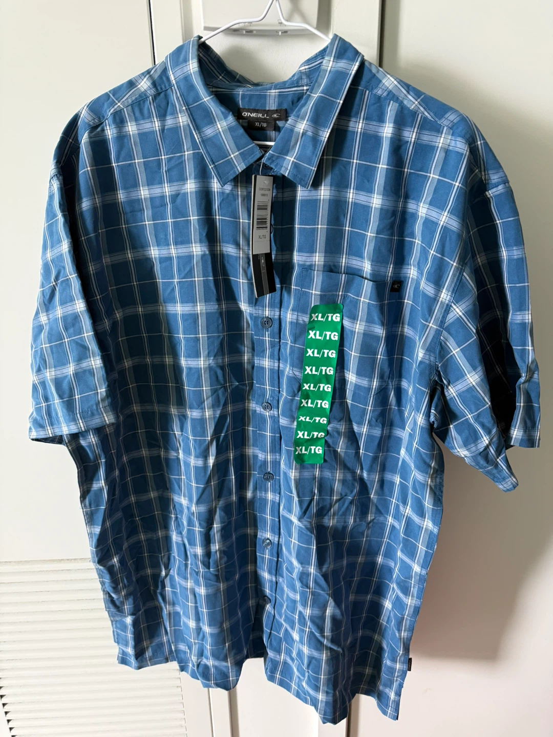 O'Neill Men's Plaid Short Sleeve Button-Up Shirt - XL