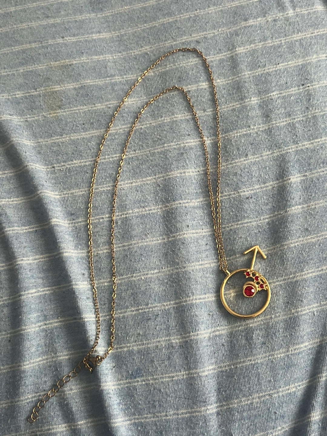 Mercury CZ Stone Symbol Pendant Necklace