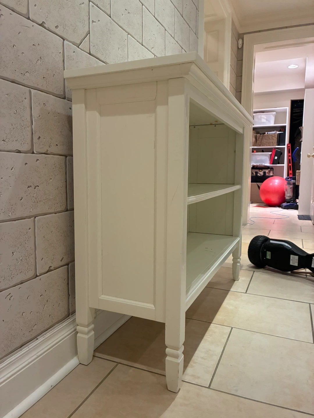 White Two-Shelf Bookcase/Console - photo 2