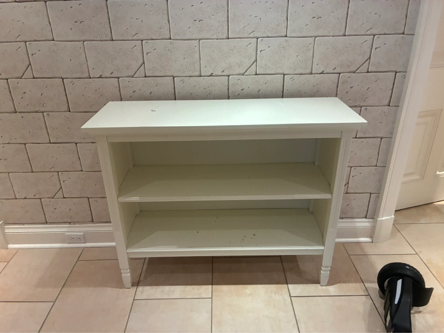 White Two-Shelf Bookcase/Console - photo 3