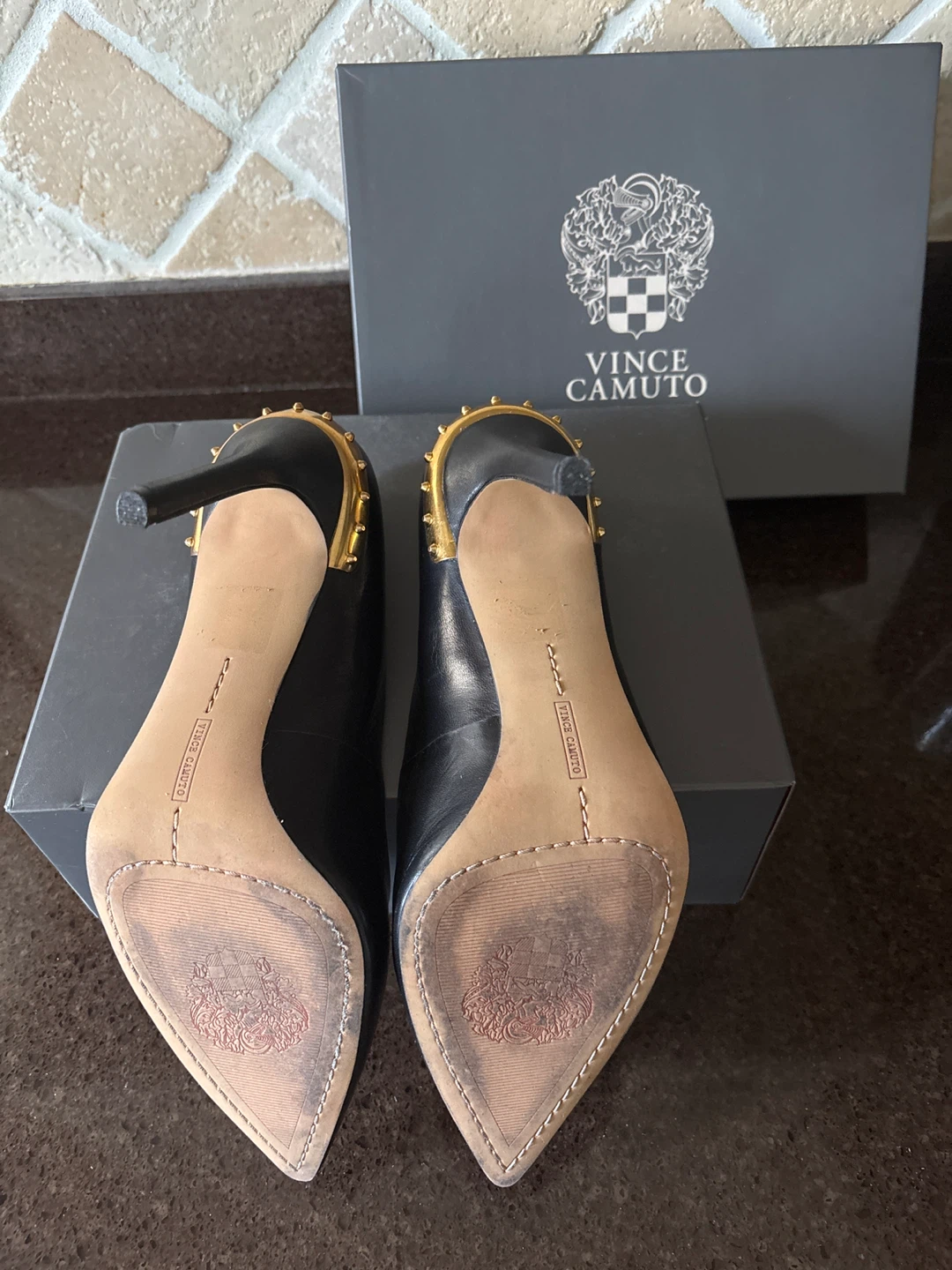 Vince Camuto Black Nappa VC-NALDA Heels - Size 9.5M - photo 4