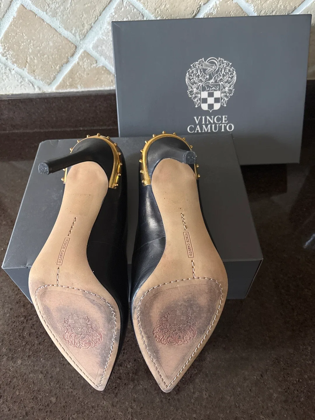 Vince Camuto Black Nappa VC-NALDA Heels - Size 9.5M - photo 4